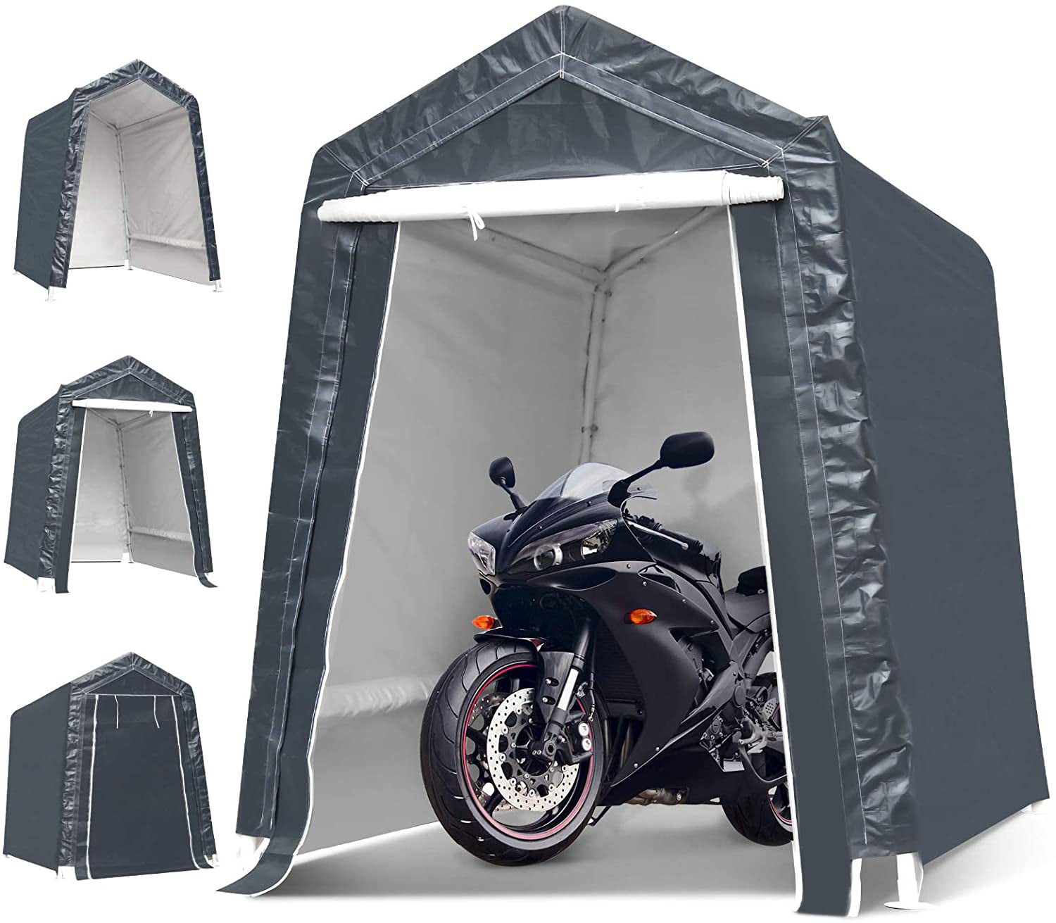 Bike Storage Sheds 6x8x7ft Carport Canopy Motorcycle Tent Portable