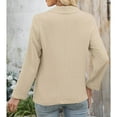 thumbnail image 4 of Jtjvou Button up Trendy Suit Jacket Lightweight Slim-Fit Front Open Blouse Work Blazer with Pockets Solid Color Office Cardigan Blazer for Women Business Lapel Jacket Khaki XXL, 4 of 6