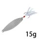 thumbnail image 1 of 5 cucharas de pesca duras, anzuelos triples, cebos de pesca de metal, accesorios de pesca (15 g de plata brillante), 1 of 5