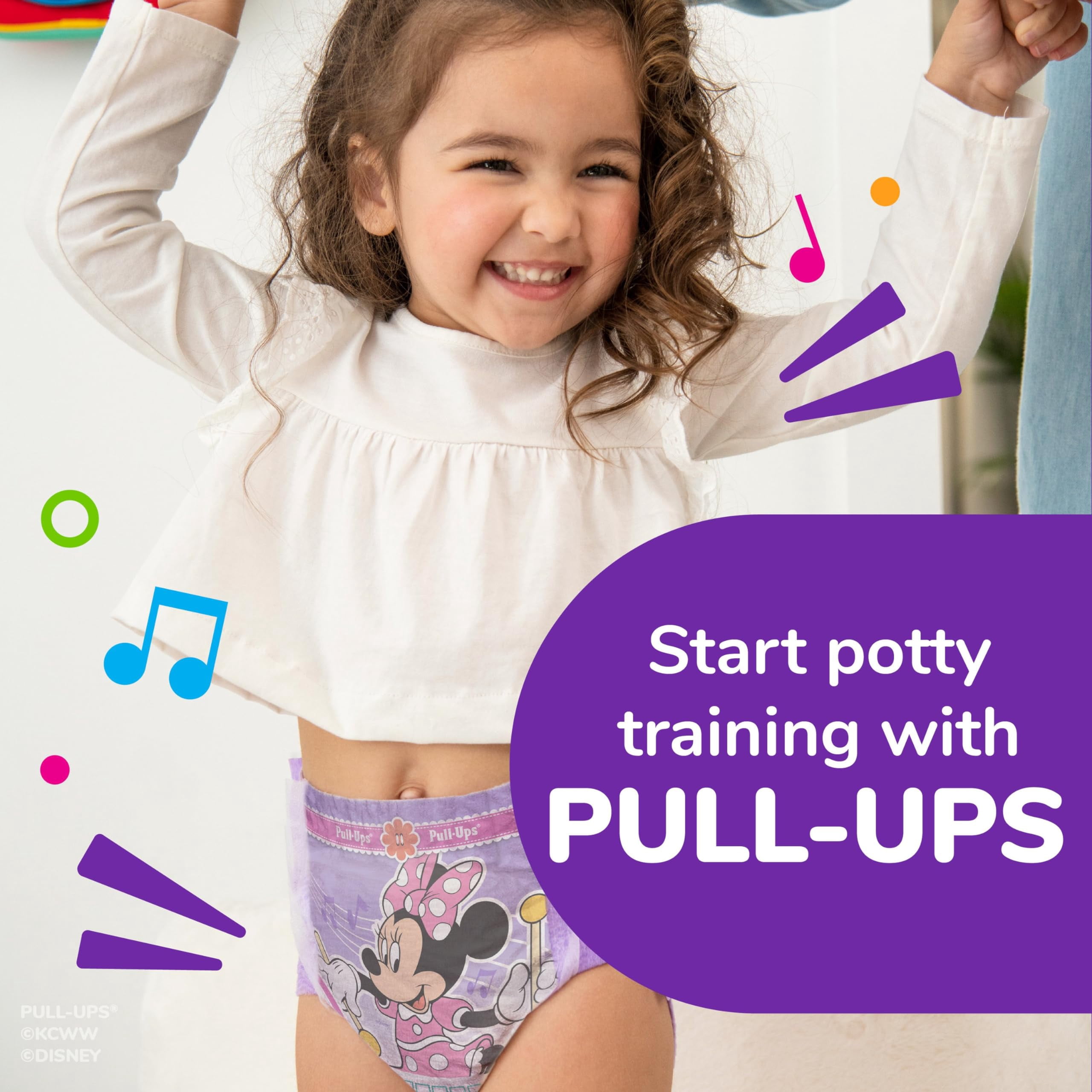 Pull-Ups Girls' Potty Training Pants, Size 2T-3T Training Underwear (16-34 lbs), 124 Count (4 packs of 31)