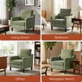 thumbnail image 4 of Pirecart Accent Chair, Reading Chair for Bedroom or Living Room, Mid-Century Single Sofa W/ Removable Cover & Wood Legs, Modern Upholstered Chenille Armchair, Green, 4 of 11