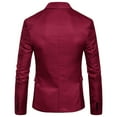thumbnail image 3 of SWSMCLT Men's Business Casual Suit Jacket Sport Coat Slim Fit Notch Collar Snazzy Split Suit Separate Long Sleeve Burgundy 38, 3 of 3