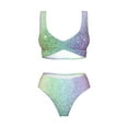 thumbnail image 4 of Daiia Beautiful Glitter Women's Bikini Set Two Piece Swimsuit High Waisted Bikini Adjustable Straps Bikini Perfect for Beach, Pool, and Summer Vacation-Large, 4 of 9