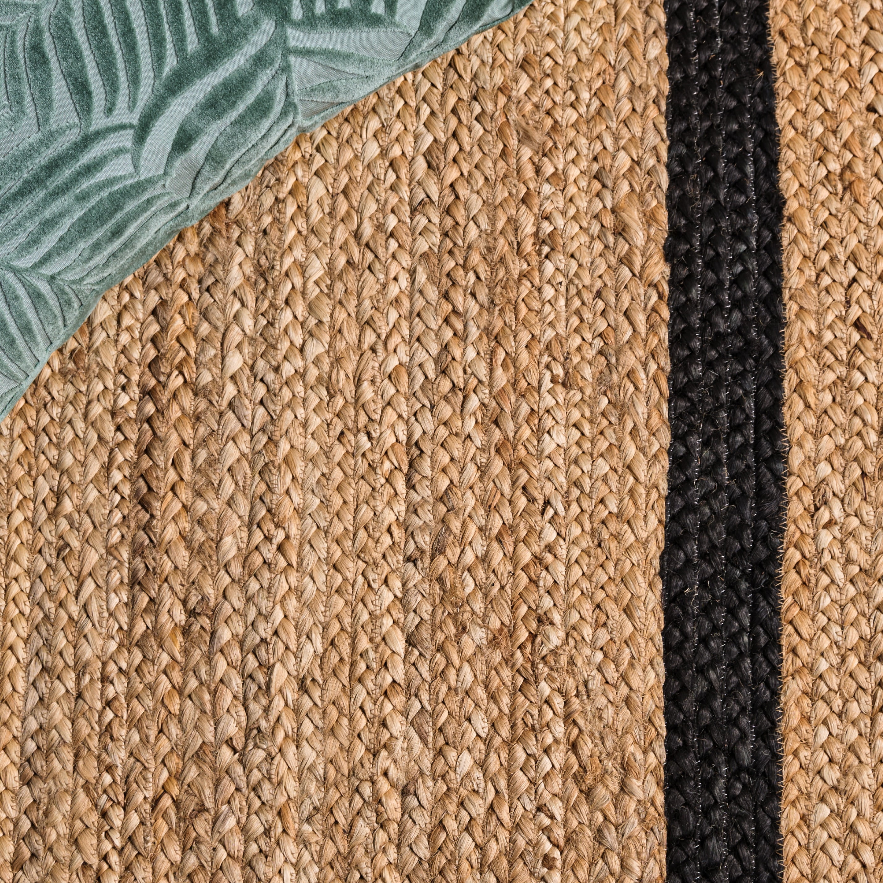 Safavieh Natural Fiber Archibald Bordered Area Rug, Natural/Black, 6' x 6' Square