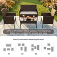 thumbnail image 4 of Gasee 4PCS Patio Rattan Conversation Furniture Set Outdoor Brown/Beige Cushion, 4 of 8