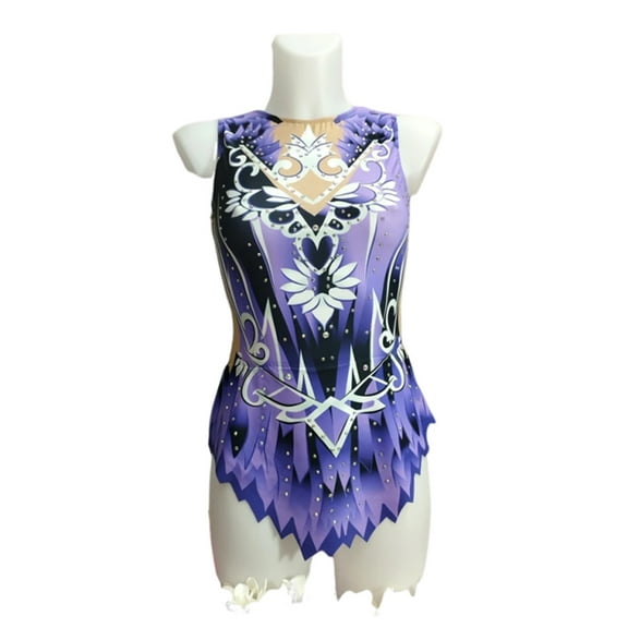 LIUHUO Customizable Rhythmic Gymnastics Leotard Purple Gradient Floral Women Girls