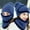 Navy Blue-4PCS, variant on 4PCS Women Beanie Knit Hat Fleece Lined, Winter Scarf Mask Set, Girls Warm Hat Earmuffs Cap Pom