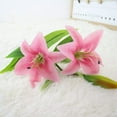 thumbnail image 3 of Viworld Artificial Tiger Lily 5Pcs Latex Fake Flowers Real Touch Bouquet For Wedding Party Home Office Garden Hotel Decor (Dark Pink), 3 of 7