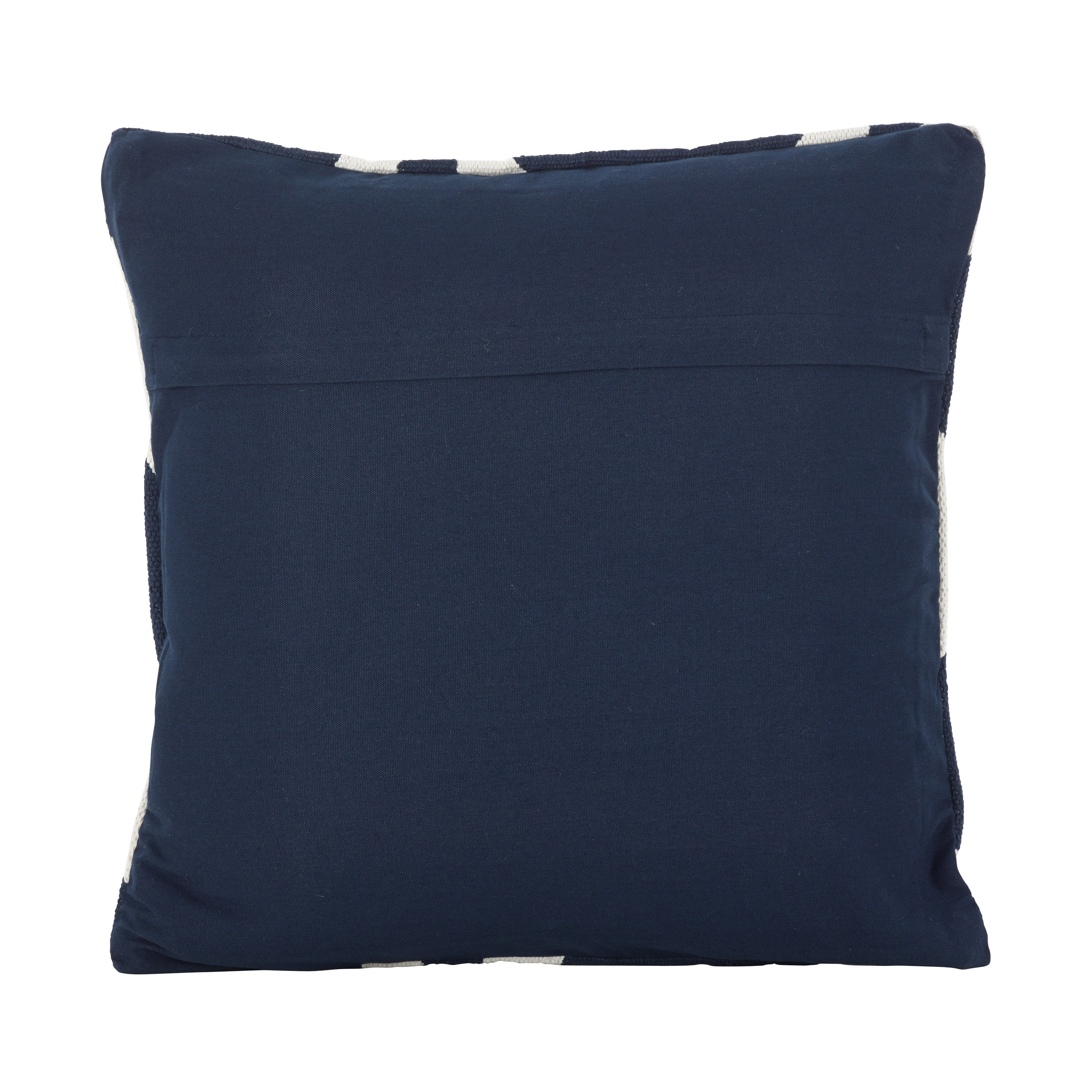 SARO LIFESTYLE Kilim Turkish Design Pattern Cotton Down Filled Throw Pillow 20 x 20 Navy Blue