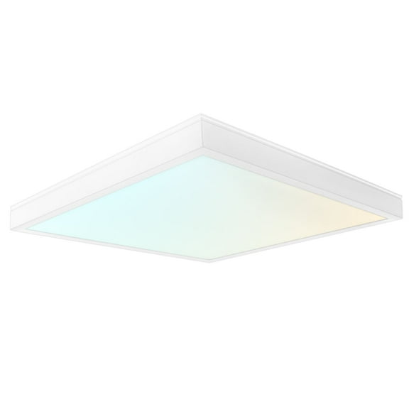 LUXRITE 1x1 Slim Surface Mount Panel Light 5CCT Dimmable 1400/1800/2200 Lumens 12/16/20W Edge Lit Damp Rated ETL