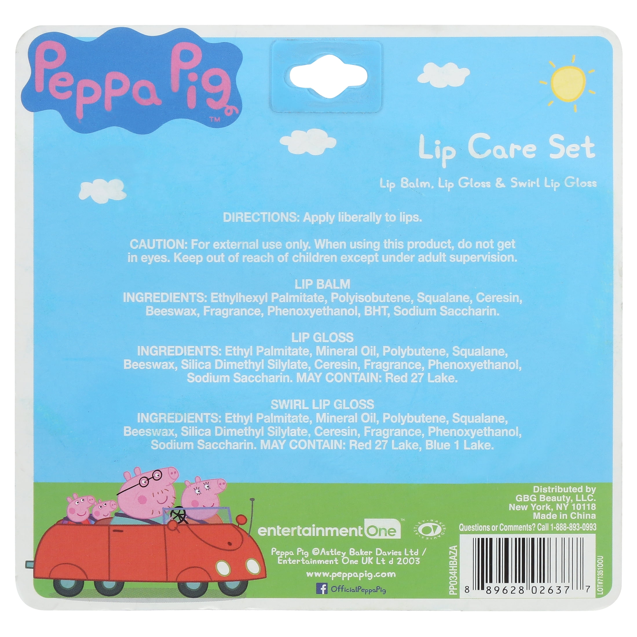 Peppa Pig Lip Gloss Keychain