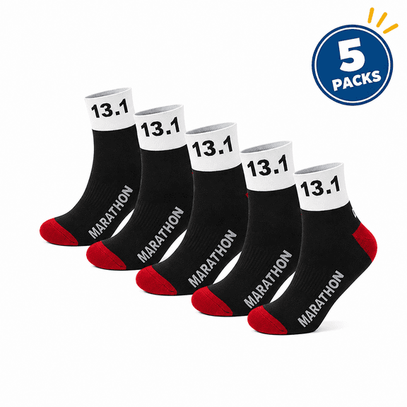 Running Socks for Men and Women, Athletic Crew Socks for Running, Training, Fitness and Everyday Sports, 13.1 Design, Size L