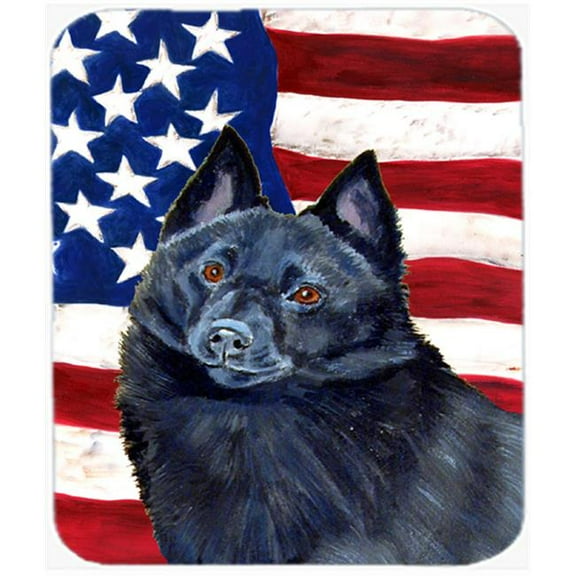 Carolines Treasures  USA American Flag with Schipperke Mouse Pad