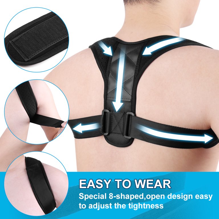 Unisex Fully Adjustable Posture Correction Shoulder Back Support Brace Belt  Band