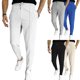 thumbnail image 2 of Pantalones deportivos a cuadros con cordón para hombre, Pantalones rectos sueltos informales, pantalones de chándal ajustados elásticos con cordón, 2 of 5