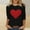Black, variant on Valentine's Day Shirt for Women Glitter Love Heart Printed T-Shirt Top 3/4 Sleeve Tee Crew Neck Casual Blouse Tops Size S-2X