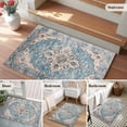 thumbnail image 6 of Blue Boho Bathroom Mat 2x3 FT, Non Slip Small Kitchen Mat, Middle Century Abstract Art Western Geometric Washable Soft Backed Front Door Throw Rug Indoor Outdoor Doormat for Entryway, 6 of 9