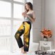 thumbnail image 5 of Fotbe Elegant Gold Leaf Peacock Pantalones de Pijama para Mujer, Pantalones de Dormir, Pantalones Pj con Cordón y Bolsillos-XX-Large, 5 of 6