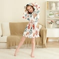 thumbnail image 3 of FORMRS Niños Bathrobe Unisex Hooded Robe Soft Plush Pajamas Sleepwear, Size 2-3T, Hand Drawn Autumn Leaves, 3 of 7
