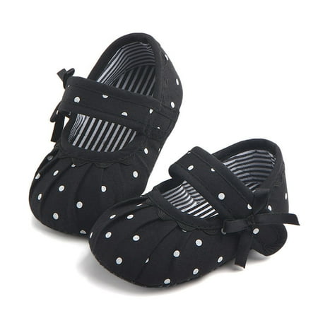 

New Adorable Toddler Infant Newborn Baby Girl Flower Dot Shoes Crib Shoes Size 0-18 Months Baby Shoes