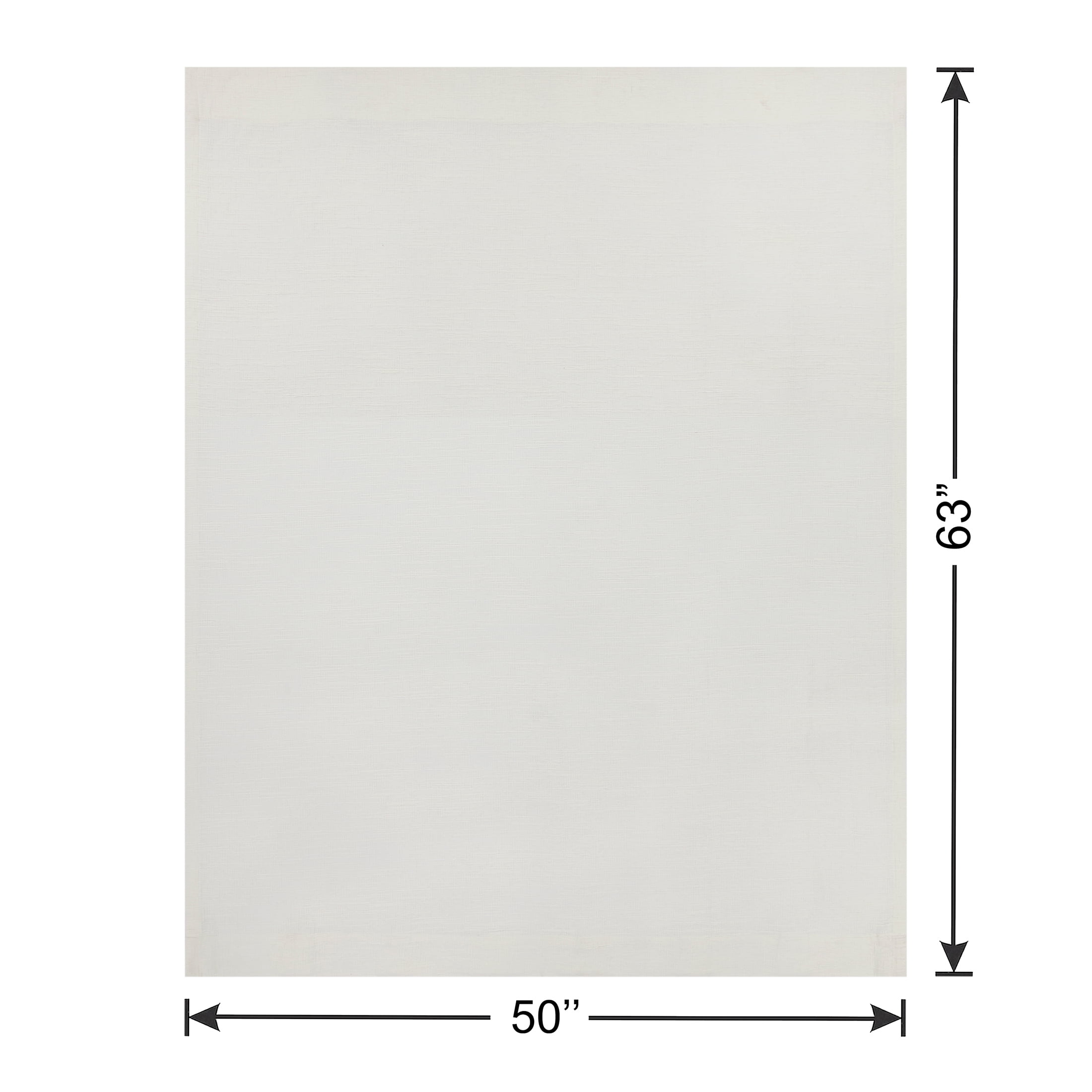 Better Homes & Gardens Textured Solid Chenille Light Filtering Single Curtain Panel, Ivory, 50"W x 63"L