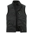 thumbnail image 2 of GrmtClth Men's Winter Vest Casual Fleece-Lined Reversible Vest Full Zip Sleeveless 2025 Winter Thermal Outerwear Jacket for Hiking Travel Golf Black XXL, 2 of 6