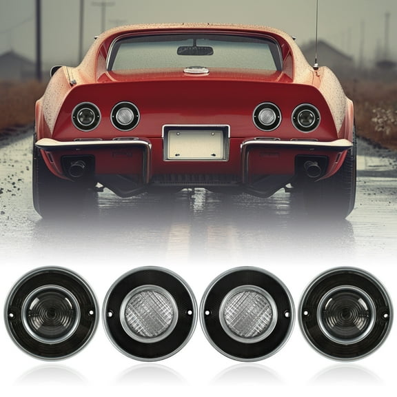 Tail Lights and Backup Lights Set For Chevrolet Corvette C3 1975-1979 Smoked