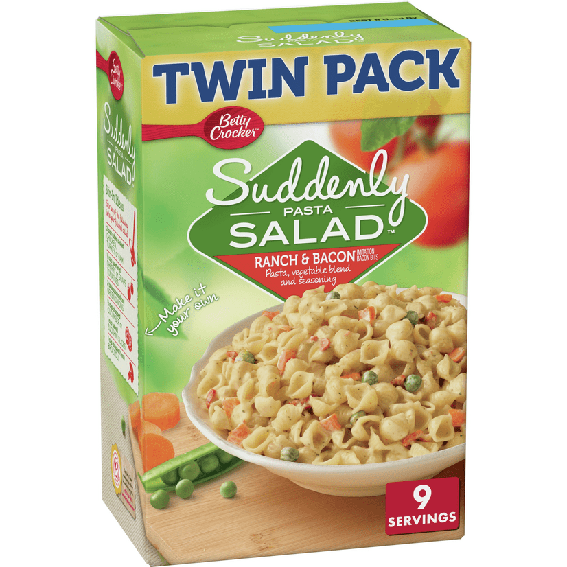 Betty Crocker Suddenly Pasta Salad, Ranch and Bacon, Dry Meals, 2 ct