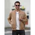 thumbnail image 4 of Colsmile Men's Faux Suede Bomber Jacket, Casual Lightweight Vintage Varsity Coat Zip Up Outerwear, 4 of 8
