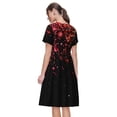 thumbnail image 2 of Bixox Robe d'Été à Manches Courtes pour Femmes Robe Ample Longueur Genou avec Poches-Coloré Scintillant, 2 of 7