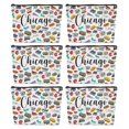thumbnail image 1 of Bolsa de maquillaje Sldpngo con temática de Chicago, 6 unidades, para mujeres y niñas, 1 of 6