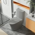 thumbnail image 3 of Bidet Toilet Matte Grey Elongated One Piece Toilet Dual Flush 1.1/1.6 GPF Water Saving Comfort Seat Height, Map 1000g,Grey,One Piece Toilet, 3 of 6