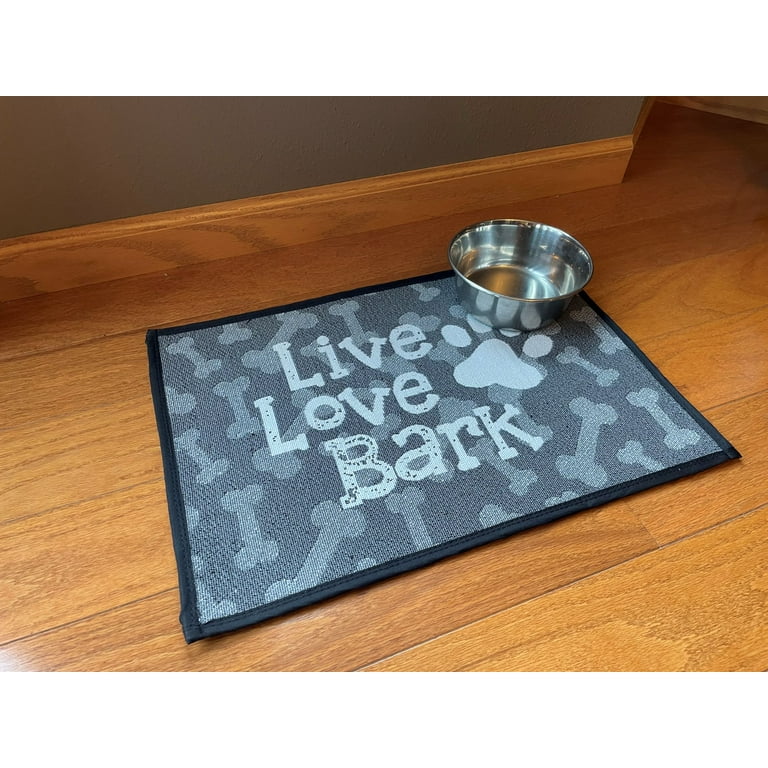 Cute Dog Food and Water Bowl Mat, Feeding Placemat for Pet Bowls, Plates and Dishes, Feeder Pad for Dogs - Machine Washable Anti-Mess Floor Place