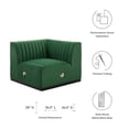 thumbnail image 6 of Modular Sofa Corner Chair, Black Green, Velvet, French Living Lounge Cafe Lobby Hospitality Restaurant, Modern Contemporary Boutique HB33754, 6 of 6