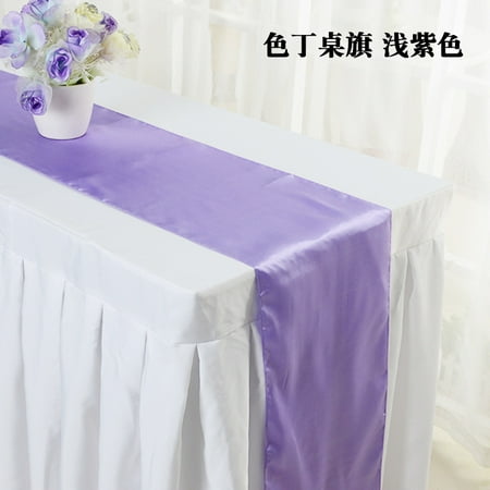 

Nvzi solid color silk color Ding table flag high-density lock edge wedding tablecloth decoration simple table flag (light purple)