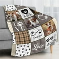thumbnail image 4 of Custom Blanket with Photos for Cat Personalized Picture Throws for Pets Lover Customizable Blanket for Family Couple Pet Pictures 5 Photos with Name Blankets, 4 of 4
