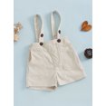 thumbnail image 6 of Michellecmm  Boy Girl Suspender Shorts Solid Color Corduroy Shorts Overalls, 6 of 9