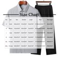 thumbnail image 3 of FRSASU Men's 2 Piece Outfit Casual Short Sleeve Button Down Shirt Beach Summer Loose Pant Sets Dark Gray, 3 of 3