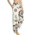 thumbnail image 2 of Uemuo Anchor with Rope Pattern Women's Wide Leg Palazzo Lounge Pants with Pockets Light Weight Loose Comfy Casual Pajama Pants-Medium, 2 of 9