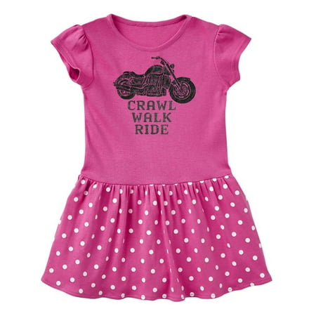 

Inktastic Crawl Walk Ride Motorcycle Gift Baby Girl Dress