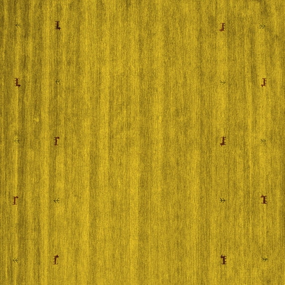 Ahgly Company Indoor Square Abstract Yellow Contemporary Area Rugs, 8' Square