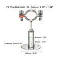 thumbnail image 4 of Unique Bargains 304 Stainless Steel Wall Mount Ceiling Mount Pipe Support for 32-34mm Pipe, 4 of 5