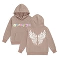 thumbnail image 6 of Cute Hoodie Sweatshirt for Girls Long Sleeve Pullover with Kangaroo Pocket Angel Wing Design Sweatshirt Casual Graphic Hoodies Pullover Tops for Spring and Fall(Khaki,3-4 Years), 6 of 6