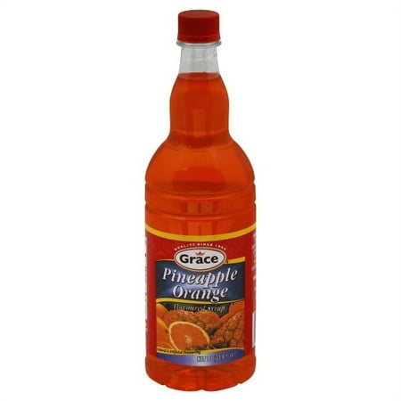 Grace Orange Pineapple Syrup 33.9 Fl Oz Bottle