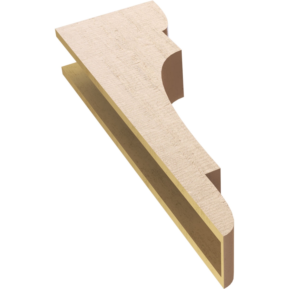 6"W x 12"D x 36"H Thin New Brighton Rough Cedar Woodgrain TimberThane Corbel, Primed Tan