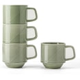 thumbnail image 1 of Adewnest Stackable Coffee Mugs Set: 13 oz Ceramic Stacking Cups for Cappuccino Latte Tea - Microwave Safe Mug for Home & Office - 4 PCS, 4 Color Assorted, 1 of 7
