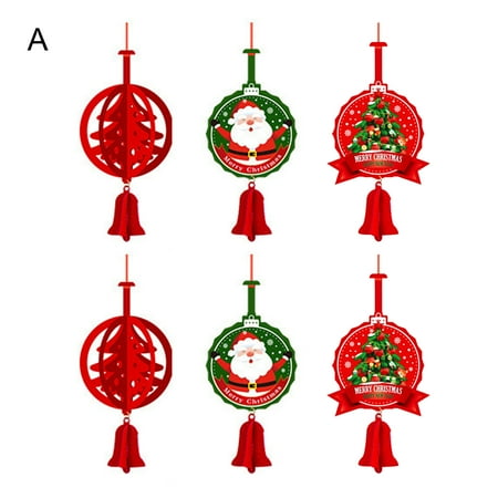 

Eastshop 6Pcs Attractive Hanging Pendant Add Atmospheres Fabric Cartoon Christmas Felt Ornament for Festival