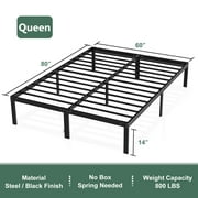 Beddle Queen Bed Frame,Metal Platform Bed Frame,No Box Spring Needed,Quiet & Sturdy