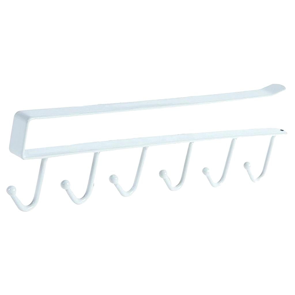 6 Hook Mug Holder Under Shelf Mug Hooks Rack Hanger Coffee Cup Holder