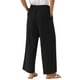 thumbnail image 3 of Pantalones Palazzo de Lino de Verano Fluidos de Mujer INSPIRE CHIC con Pierna Ancha y Bolsillos L Negro, 3 of 6